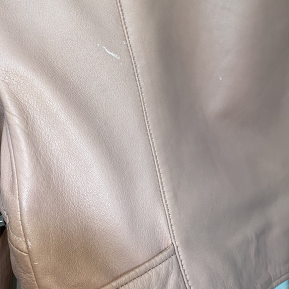 All saints blush pink balfern leather jacket - Picture 3 of 4